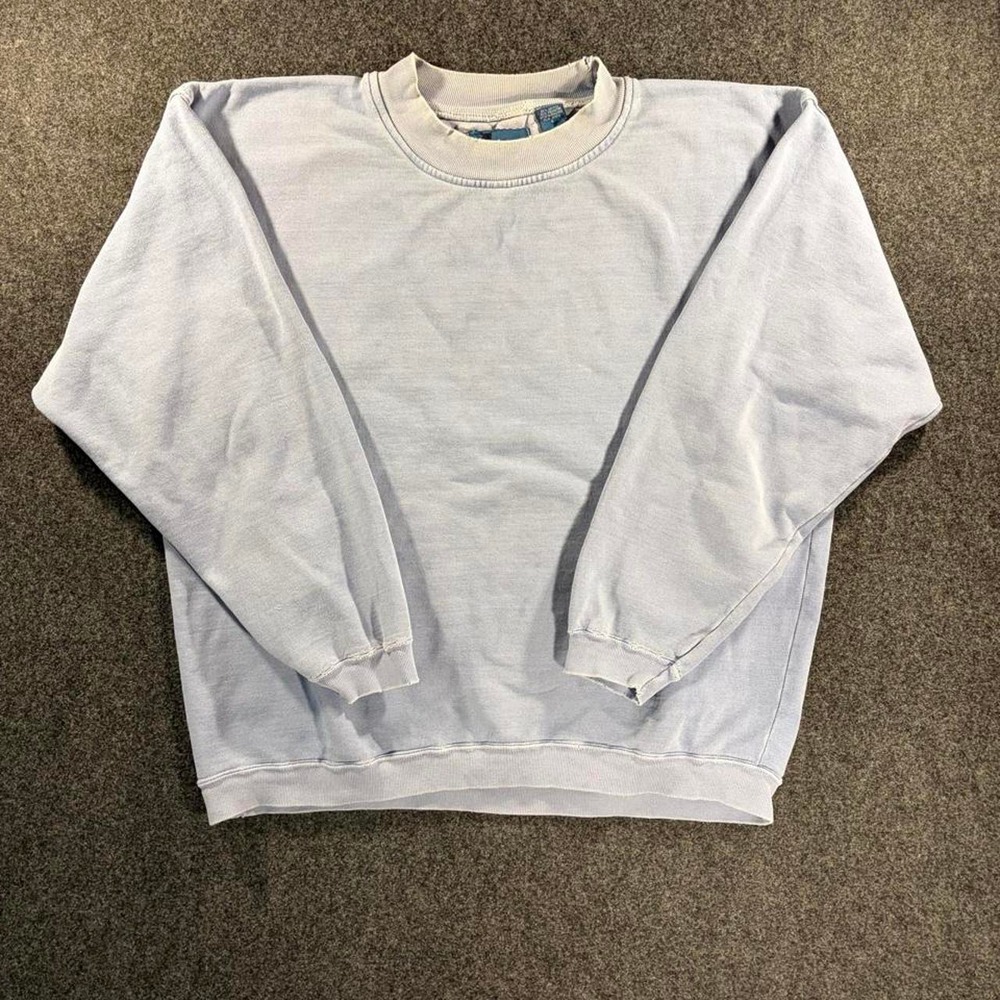 Blue Print Baby Blue Crewneck Sweater Size Large Graphic Pullover Casual